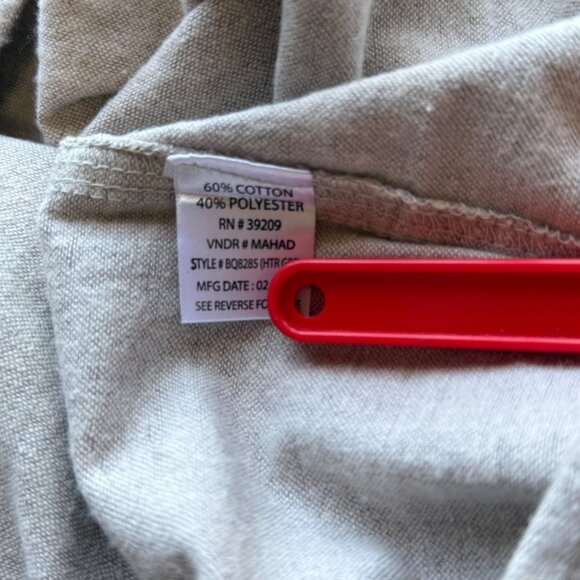 Burnside Heather Gray Button-Up Shirt Cotton Polyester Blend Mens Size XL - Picture 8 of 8